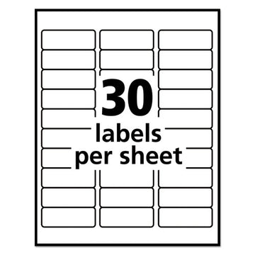 Avery® Removable Multi-use Labels, Inkjet-laser Printers, 1 X 2.63, White, 30-sheet, 25 Sheets-pack freeshipping - TVN Wholesale